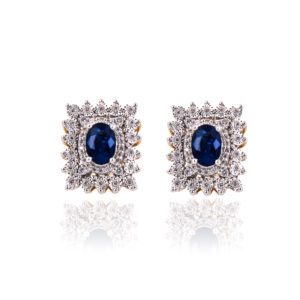 18ct Sapphire Diamond Earrings