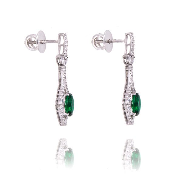 18ct Emerald Diamond Earrings